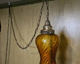 Vintage Amber Swag Lamp second image