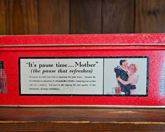 CocaCola Its Pause Time...Mother Sewing Tin second image