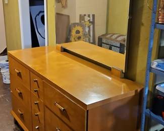 MidCentury Modern Birds Eye Maple Drawer Dresser