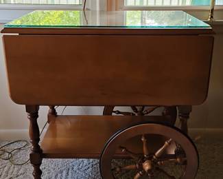 Vintage Colonial Drop Leaf Tea Cart