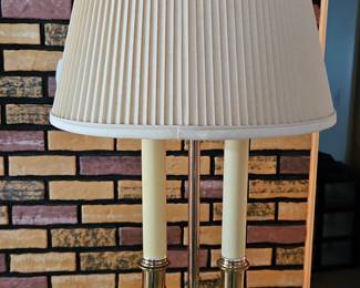 Brass Bouillotte Double Candle Lamp second image