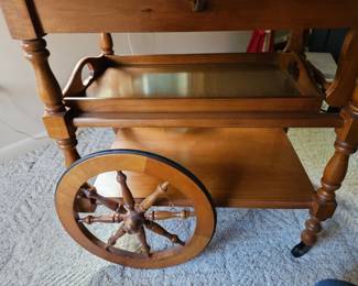Vintage Colonial Drop Leaf Tea Cart fourth image
