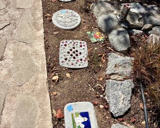 A variety of stepping stones & outdoor art