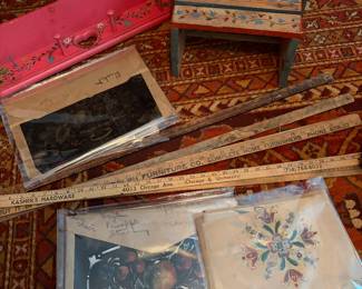 Toll painted items and stencils for furniture painting