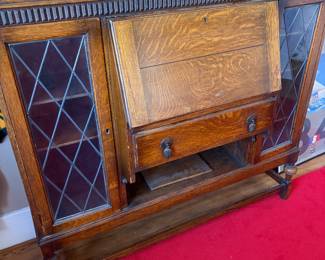 Antique desk and bookshelf