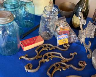 Antique & vintage items - Ball jars, matches, brass pieces