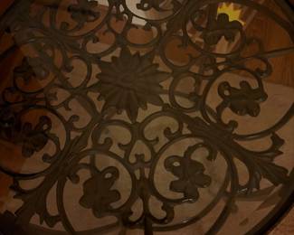 Glass metal table 