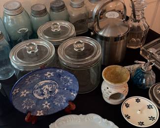 Decorative canisters, Vintage canning jars