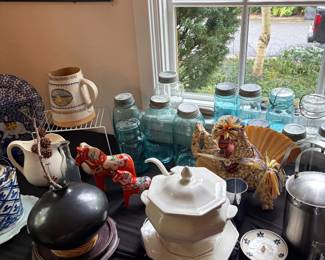 Assorted decorative pottery glass and china 