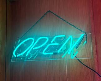 Open neon sign