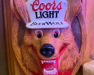 Coors Light BeerWolf 3-D sign