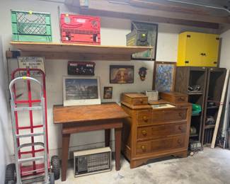 Hand trucks, solid wood furniture, crates
