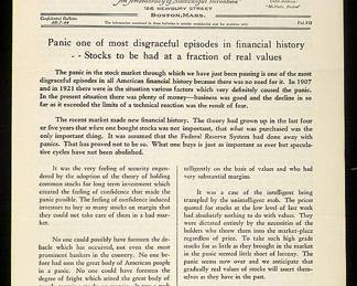 Rare archive of publications related to the 1929 stock market crash