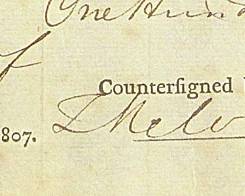 Thomas Melvill signature