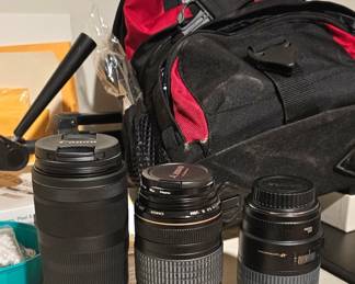 Canon camera lenses.