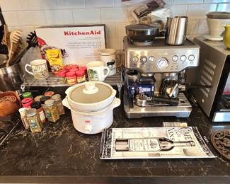 Kitchen appliances.  Breville Barista Express Espresso Machine. 