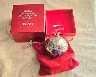 Wallace 1971-1995  25th Anniversary Sleight Bell ornament.
