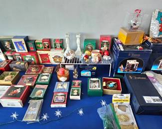 Lots and lots of Christmas ornaments. 