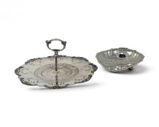 296 VintageCoronetSilverplateServingTrayClamShellDish