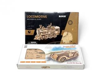 151 NewROKRLocomotiveUGEARSRoadsterWooden3DPuzzleKits2Pc