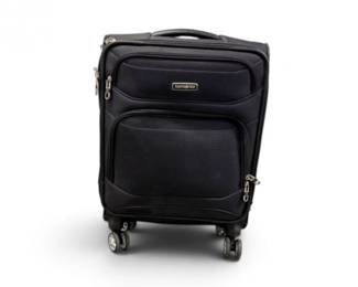 168 SamsoniteBlackSpinnerCarryOnRollingSuitcaseLikeNew