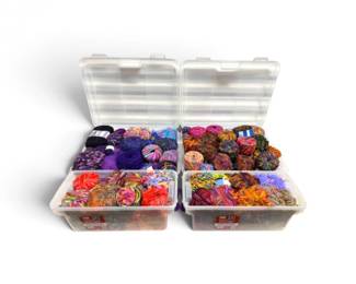 219 LargeHighQualitySpecialtyYarnCollection4Containers