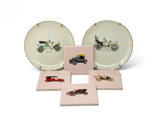 187 VintageCeramicAutomobilePlatesDecorativeTiles
