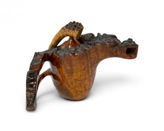 162 HandCarvedBurlwoodSculpturalTeapotwNaturalEdge