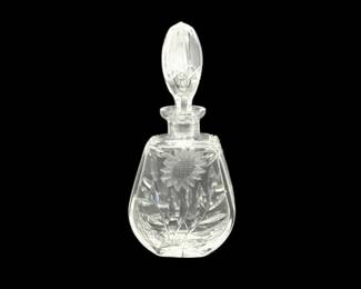 136 CrystalSunflowerCutGlassDecanterwCutCrystalStopper