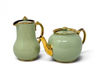 123 VintageSadlerEnglandTeapotCoffeeServerwGoldTrim