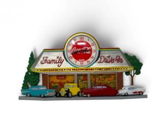 192 Vintage1980sCocaColaFamilyDriveInDinerPlasticWallClock
