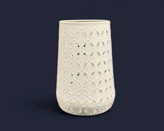 228 LargeWhitePunchedMetalIndoorOutdoorPlanter