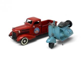 247 VintageLookMetalPickupTruckMotorScooterReplicaModels