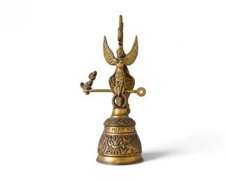 297 VintageOrnateReligiousBrassMonasteryBell