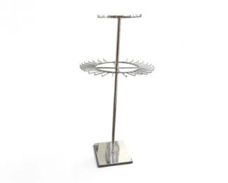 202 FreestandingChrome2TierRotatingCircularDisplayRackStand
