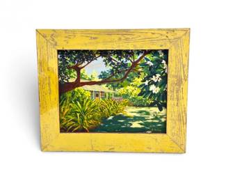 38 RMcCoyOriginalOilPaintingofGardenCottageSigned