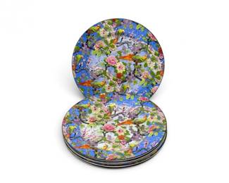 262 VintageCrownDucalWareEnglandBlueChintzDessertPlates6Pc