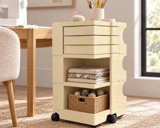 62 VintageModularPlasticRollingStorageCartwSwivelDrawers