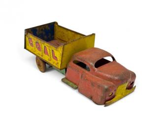 195 VintagePressedSteelCoalDumpTruckToy