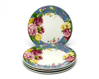 37 VintageWaverlyGardenRoomMasterpieceFloralDinnerPlates4Pc