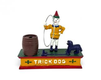200 VintageCastIronTrickDogMechanicalBankwClown