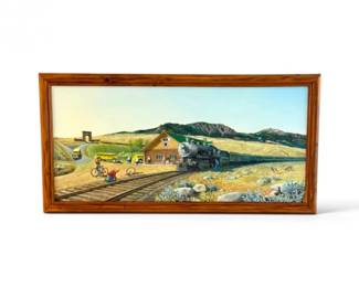 43 DaveMinerYellowstoneParkline1941OriginalOilPaintingSigned