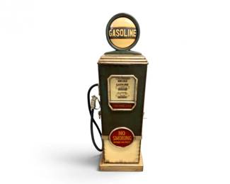 193 VintageGasPumpDecorativePaintedWoodStorageCabinet