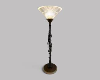 50 HandmadeClarinetSculptureLampwGlassShadeStoneBase