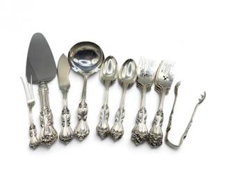 10 VintageSterlingSilverPartialFlatwareSetwServingPieces9923g