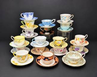 17 EnglishBoneChinaTeacupShowcase18ColorfulVintageSets