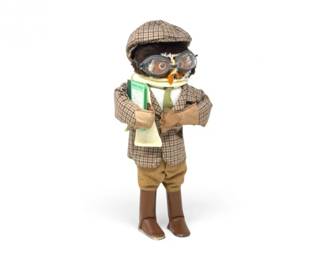 81 HandcraftedMotoristOwlFigurewWoolJacketHatRoadMap