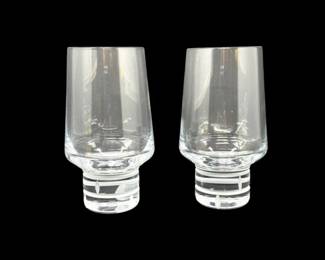 132 PairTiffanyCoEtchedCrystalGlassTumblersMadeinSlovenia