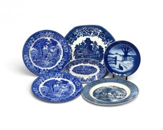 283 VintageBlueWhiteScenicChinaPlatesRoyalCopenhagenMore