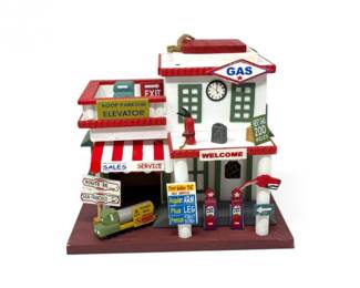 188 HandmadeHandPaintedWoodRoute66GasStationBirdhouse